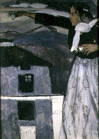 Grili Kadın (tuval üzerine yağlı boya) by Aleksandr Jakovlevic Golovin