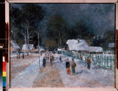 Kış mevsimi. Alexander Vasilyevich Shevchenko (Alexander Shevchenko) (1883-1948), karton üzerine yağlı boya by Aleksandr Vasilievich Shevchenko
