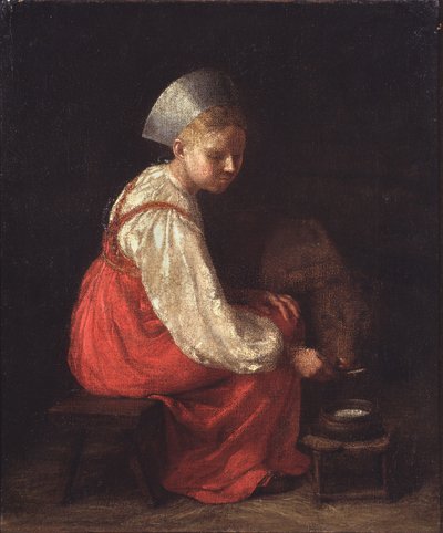 Buzağılı Köylü Kız, 1829 by Aleksei Gavrilovich Venetsianov