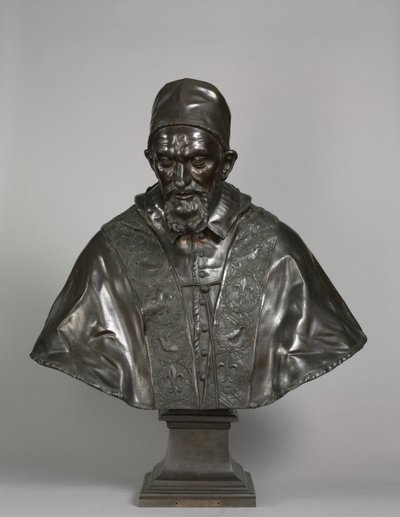 1647-1648 tasarlanmış Papa Innocent X Pamphili portresi, 1650-1700 döküm. by Alessandro Algardi