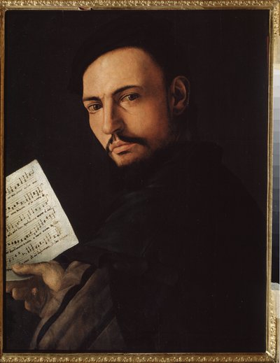 ""Bir şarkıcının portresi"" (Bir şarkıcı) Bronzino (1535-1607) Bölgesel Sanat Galerisi olarak bilinen Alessandro Allori