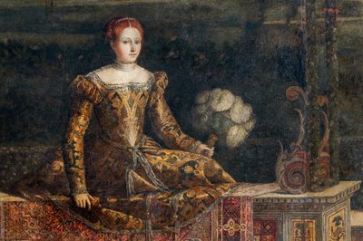 Soylu bir kadının portresi, Soylu Hanımların Küçük Odasının detayı (duvarlara yapıştırılmış tuval üzerine yağlı boya) by Alessandro Bonvicino Moretto