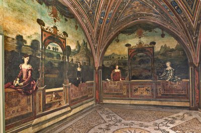 Asil Hanımların Küçük Odası (duvarlara yapıştırılmış tuval üzerine yağlıboya) by Alessandro Bonvicino Moretto
