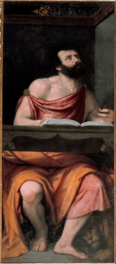 Aziz Mark Evangelist (tuval üzerine yağlı boya by Alessandro Bonvicino Moretto