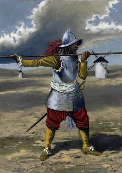 1534 ile 1704 yılları arasında İspanyol piyadelerinin bir tercio, piquier'i. Alessandro Lonati'nin çizimi by Alessandro Lonati
