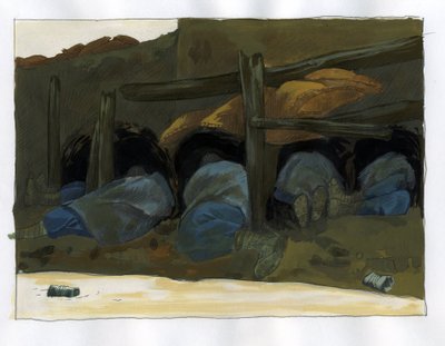 Birinci Dünya Savaşı: Uyumak için bir sipere sığınan kıllı Fransız ordusu by Alessandro Lonati