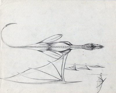 Fantastik illüstrasyon için efsanevi hayvan: Study for a dragon Çizim, Alessandro Lonati by Alessandro Lonati