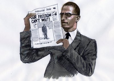 Malcolm X (1925-1965) Afrikalı-Amerikalı Aktivist by Alessandro Lonati
