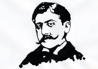 Marcel Proust (kağıt üzerine mürekkep) by Alessandro Lonati