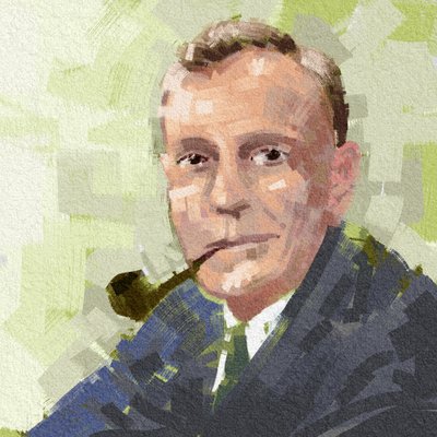 Astronom Edwin Hubble'ın Portresi, 2023 (çizim) by Alessandro Lonati