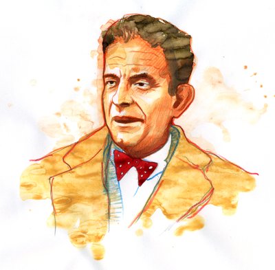 Fransız psikiyatr ve psikiyatr Jacques Lacan'ın Portresi (1901-1981) (Fransız psikanalist ve psikiyatr Jacques Lacan'ın Portresi) by Alessandro Lonati