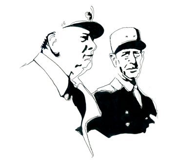 General Charles de Gaulle ve Winston Churchill'in Portresi by Alessandro Lonati