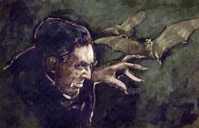 Macar aktör Bela Lugosi'nin Kont Drakula rolündeki portresi (resim) by Alessandro Lonati