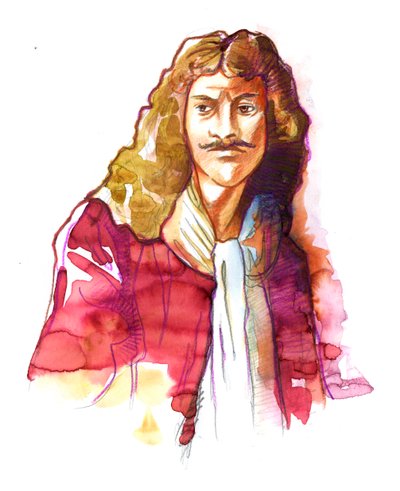 Jean Baptiste Poquelin'in Portresi, dit Moliere (1622-1673) (İngiliz oyun yazarı ve aktör Jean-Baptiste Poquelin'in Moliere olarak bilinen portresi) by Alessandro Lonati