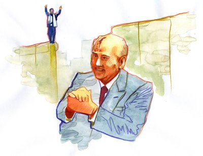 Mihail Gorbaçov'un Portresi (Gorbaçov veya Gorbaçov) (1931 doğumlu) Rus politikacı by Alessandro Lonati