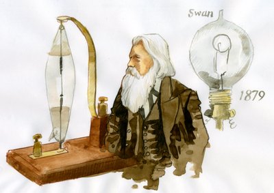Sir Joseph Wilson Swan'ın Portresi (1828-1914) İngiliz elektrikçi ve kimyager (İngiliz fizikçi ve kimyager Joseph Swan'ın Portresi) by Alessandro Lonati