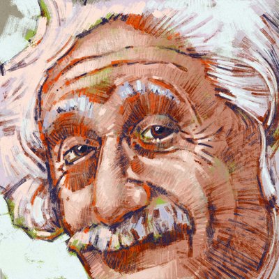 Bilim adamı Albert Einstein'ın portresi (çizim) by Alessandro Lonati