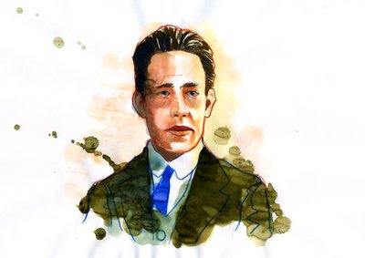 Danimarkalı atom ve nükleer fizikçi Niels Bohr'un (1885-1962) portresi (Danimarkalı fizikçi Niels Bohr) Alessandro Lonati'nin çizimi by Alessandro Lonati