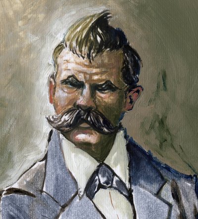 Alman filozof Friedrich Nietzsche'nin (1844-1900) portresi. by Alessandro Lonati