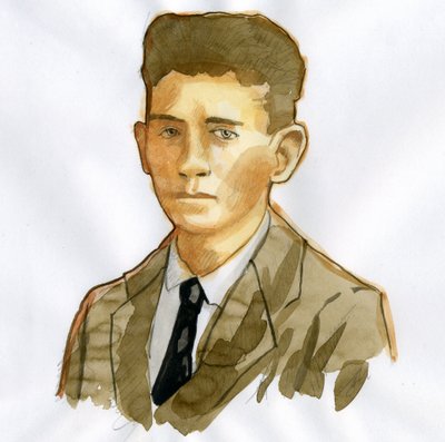 Praglı yazar Franz Kafka'nın Portresi (1883-1924) (Almanca roman yazarı Franz Kafka'nın portresi) by Alessandro Lonati