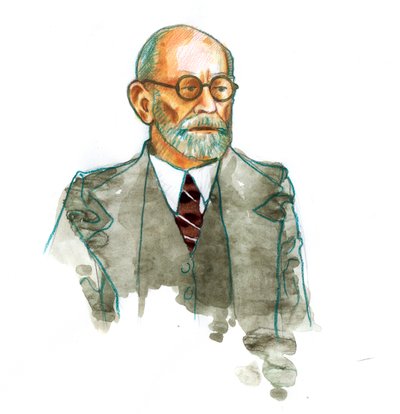 Nörolog ve psikiyatrist Sigmund Freud'un (1856-1939) portresi by Alessandro Lonati