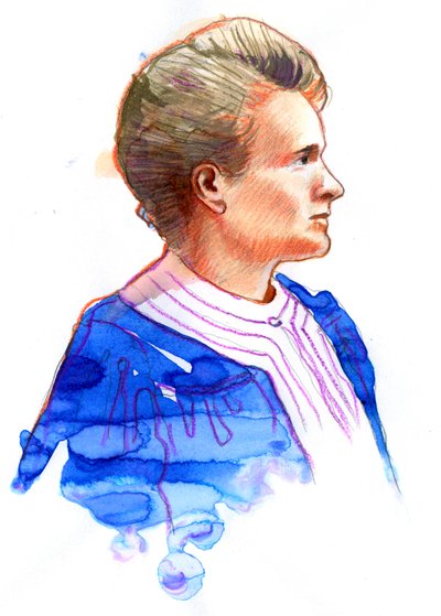 Fizikçi Marie Curie'nin Portresi (Marie Curie (1867-1934), Polonya doğumlu Fransız fizikçi) by Alessandro Lonati