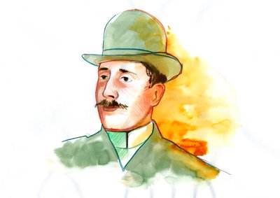 Şair Guillaume Apollinaire'in Portresi (1880-1918) (İngiliz şair Guillaume Apollinaire) by Alessandro Lonati