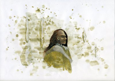 Tarih Öncesi: Çakmaktaşı aletlerle Neandertal adamı Alessandro Lonati'nin çizimi by Alessandro Lonati