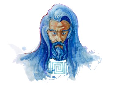 İlahi Ouranos'un temsili (Yunan mitolojisi: uranüs) by Alessandro Lonati