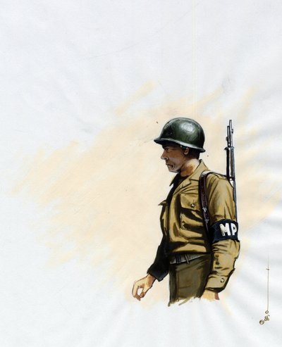 İkinci Dünya Savaşı 1939-1945: 1943 ve 1945 yılları arasında Amerikan ordusunun askeri. Alessandro Lonati'nin çizimi by Alessandro Lonati