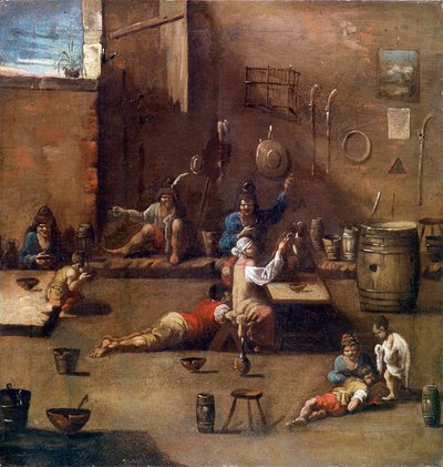Köpek Eğitimi, c1690-1745 by Alessandro Magnasco