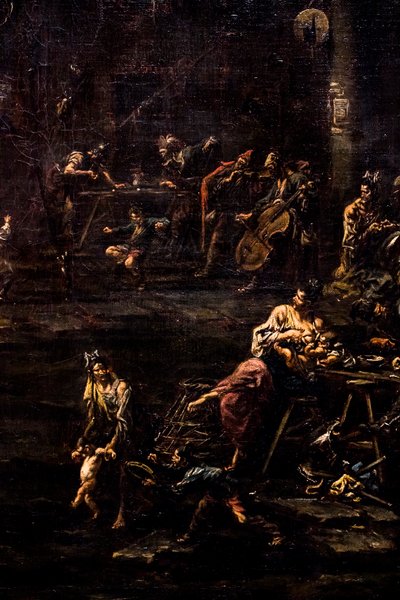 Kumarbazlar, askerler ve serseriler, yaklaşık 1720/30 (Tuval üzerine yağlıboya) by Alessandro Magnasco