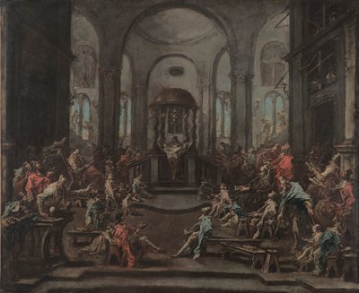 Bir Sinagogun İçi by Alessandro Magnasco