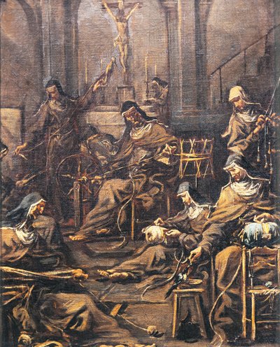 Alessandro Magnasco, Lissandrino (1667-1749) olarak bilinen rahibeler eğirme ve nakış by Alessandro Magnasco