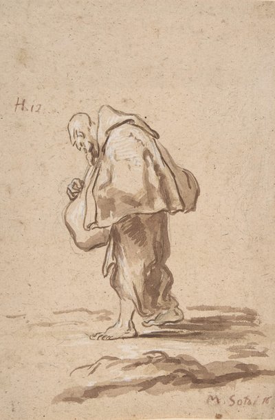 Daimi Pilgrim Friar., ca. 1705-20. by Alessandro Magnasco