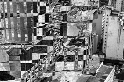 Şehir,2019,(kolaj) by Alex Caminker