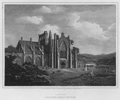 Güney Cephesi, Melrose Abbey Kilisesi (gravür) by Alexander (after) Nasmyth