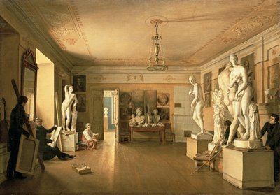 Sanatçının atölyesi Alexey Venetsianov (1780-1847) 1827 by Alexander Alexeyevich Alexeyev