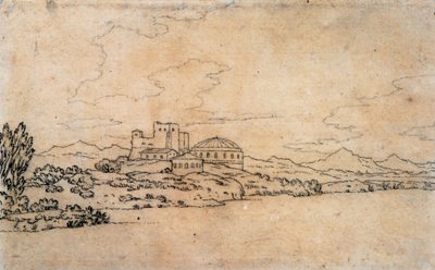 Kubbeli Bina ile İtalyan Manzarası by Alexander Cozens