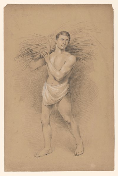 Omuzunda bir demet dal olan duran adam by Alexander Cranendoncq