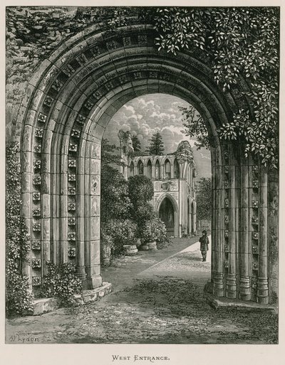 Dryburgh Manastırı, Batı Girişi by Alexander Francis Lydon