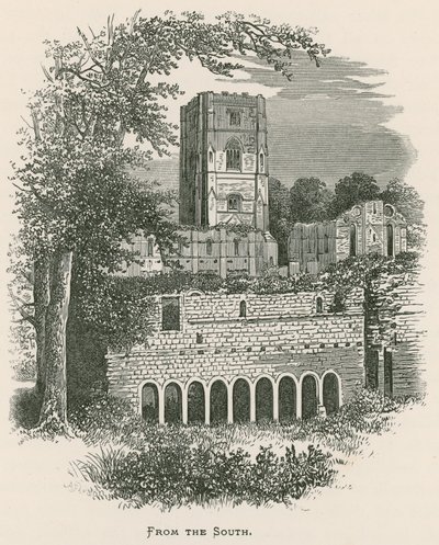 Fountains Manastırı, Güneyden by Alexander Francis Lydon