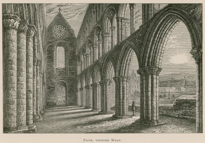 Jedburgh Abbey, Nave, Batıya bakıyor by Alexander Francis Lydon