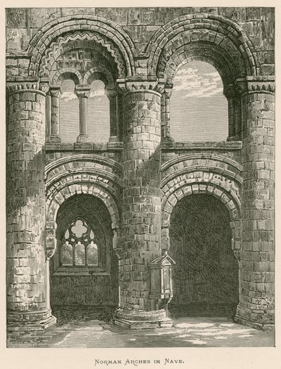Jedburgh Abbey, Norman Arches in Nave  by Alexander Francis Lydon