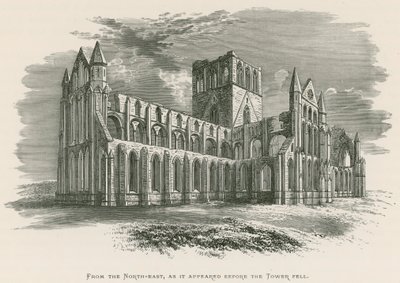 Whitby Manastırı, Kuzeydoğudan, Kule düşmeden önce göründüğü gibi by Alexander Francis Lydon