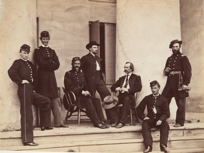 Tuğgeneral Gustavus A. DeRussy ve Arlington House Basamakları Üzerindeki Personel, Arlington..., Mayıs 1864. by Alexander Gardner
