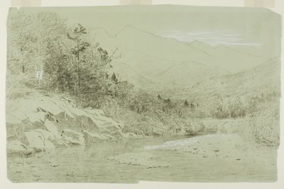 Uzakta Dağlar Olan Nehir Deresi by Alexander Helwig Wyant