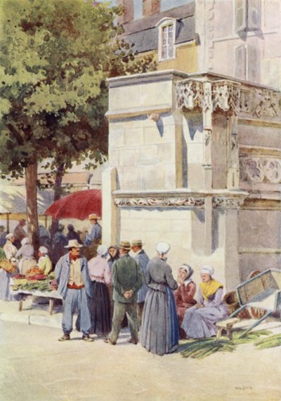 Blois, Pazar Yerinde Louis XII Çeşmesi (renkli taş) by Alexander Henry Hallam Murray