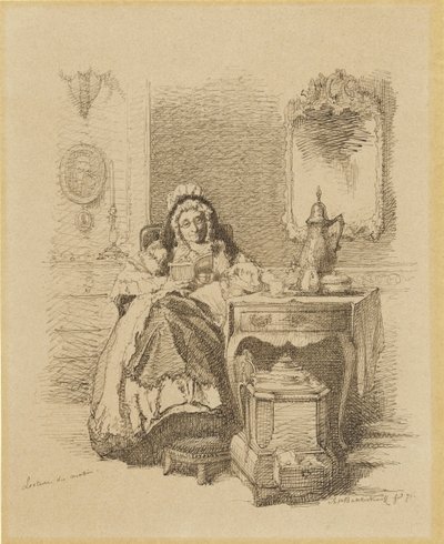 yaşlı kadını okumak Lecture du matin (nesne üzerindeki başlık) by Alexander Hugo Bakker-Korff
