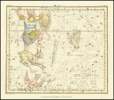 1822 - Alexander Jamieson - Orion, Psaltriem Georgii, Sceptrum Brandenburgium, Lepus ve Columba Noachi by Alexander Jamieson